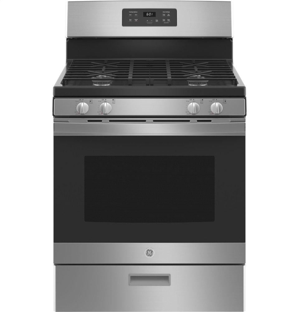 GE 30 in. 4.8 cuft Freestanding Gas Range - Stainless Steel