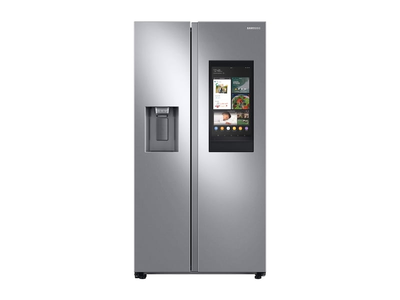 Samsung - 26.7 cuft Side-by-Side Smart Refrigerator with 21.5" Touch-Screen Family Hub - Stainless Steel