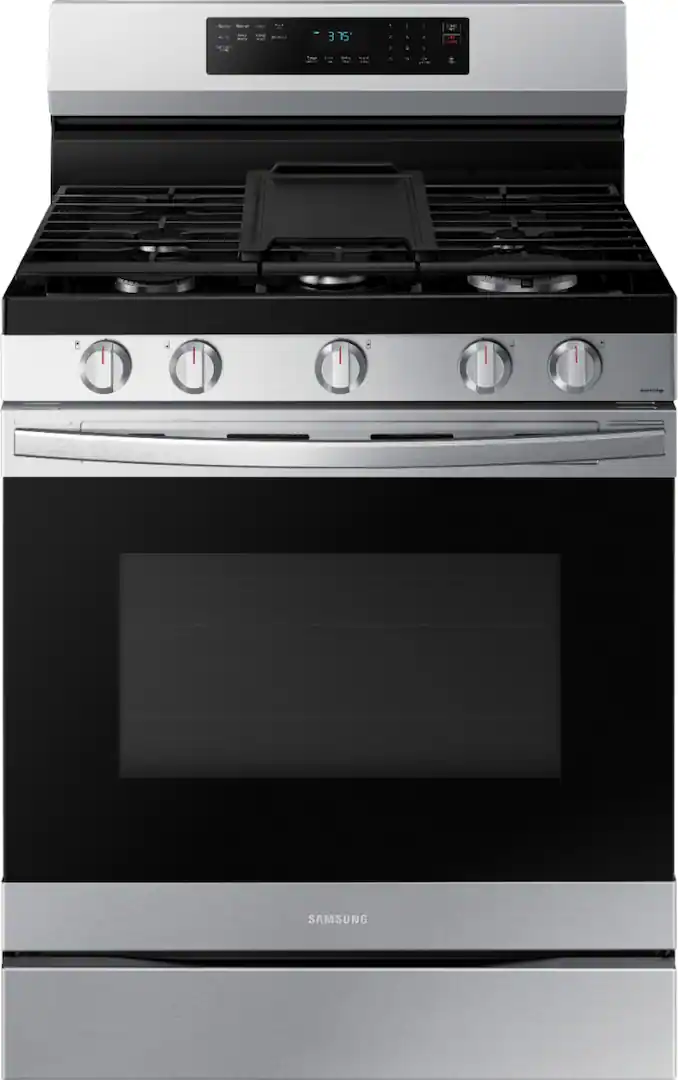 Samsung 30-in 5 burners 6.0 cuft Air Fry Convection Oven Gas Range - Stainless Steel