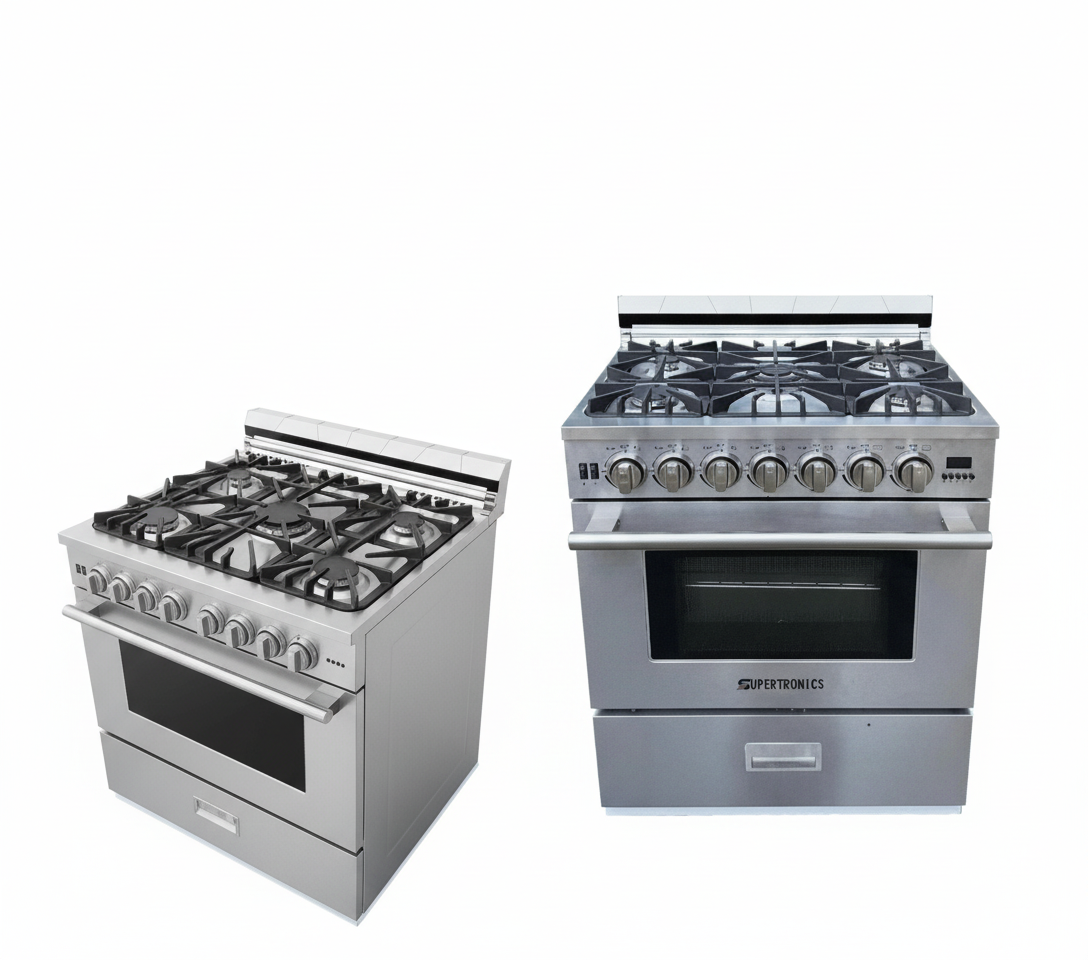 Supertronics 30-in 5 burners Convection Oven Gas Range - Stainless Steel