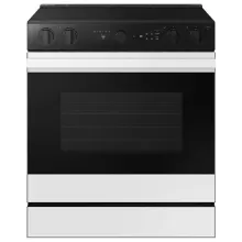 Samsung Bespoke 30 in. 6.3 cu.ft. 5 Burner Element Smart Slide-In Electric Range w/ Air Sous Vide & AirFry in White Glass