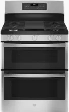 GE 30 in. 6.8 cuft. Double Oven Gas Range in Stainless Steel with Convection and Air Fry