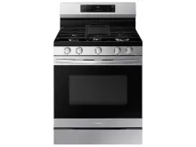 Samsung 30" 5-Burner  Smart Gas Range with No Preheat AirFry and Wi-Fi Enabled Convection - Stainless Steel 