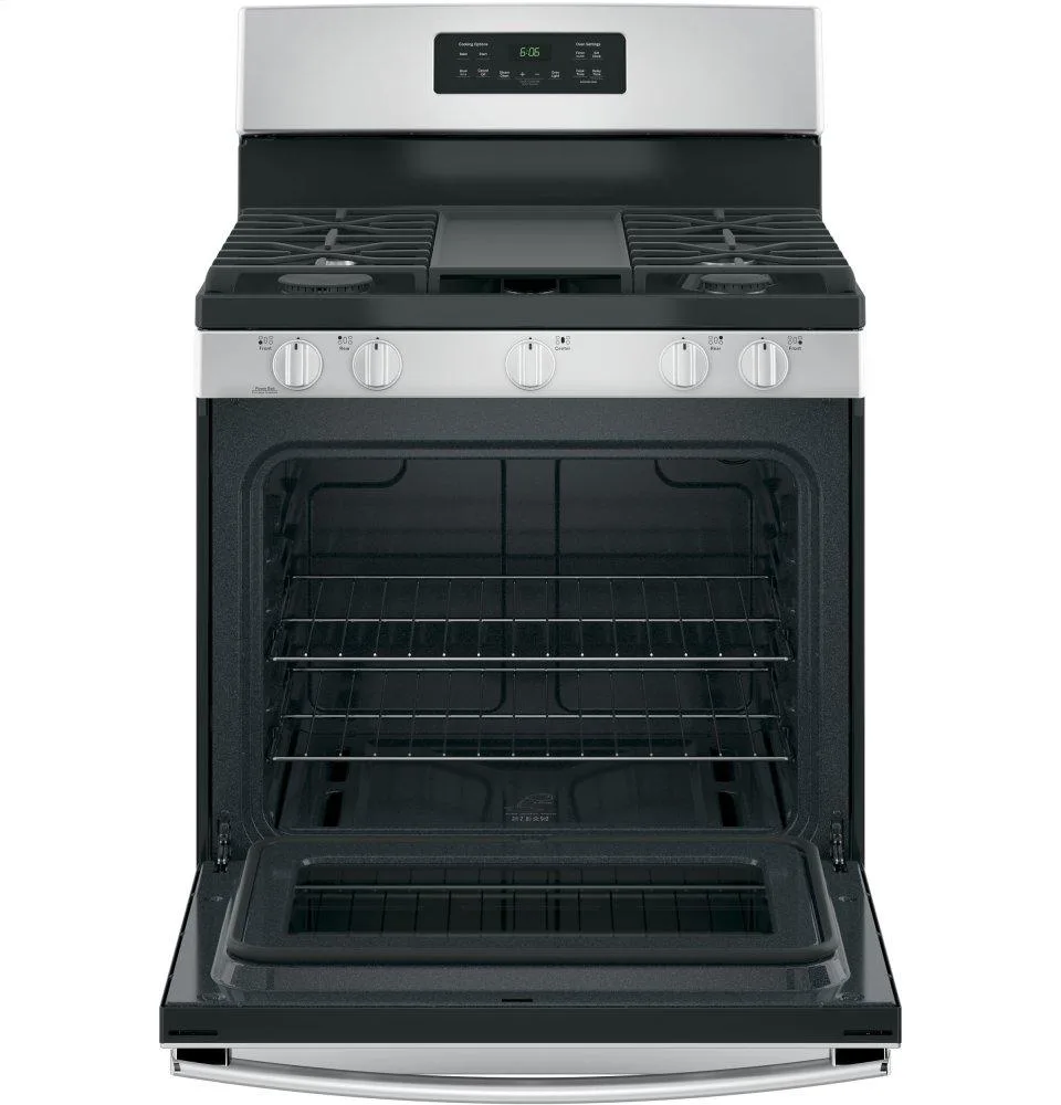 GE 30 in. 5.0 cuft Gas Range in Stainless Steel with Griddle view 2