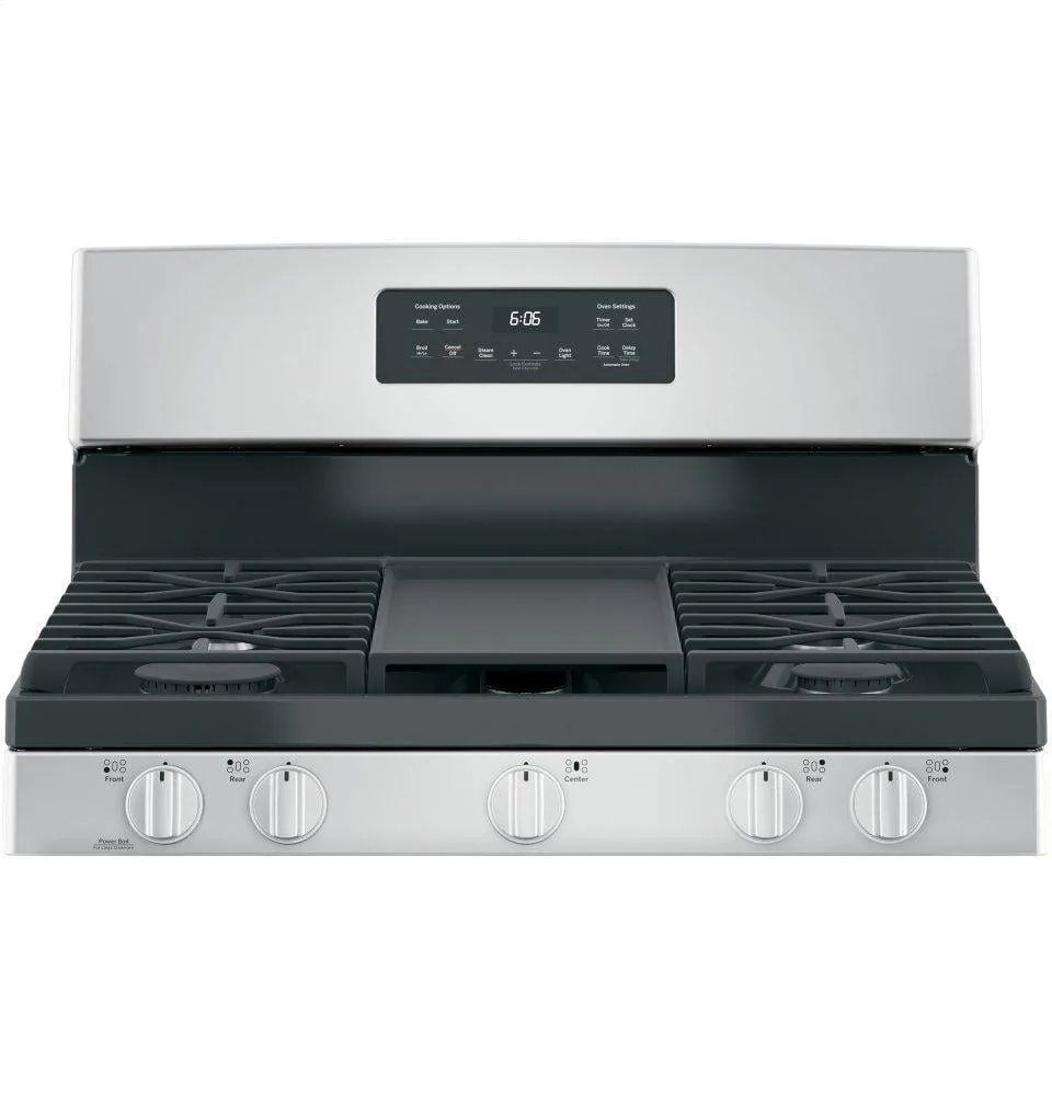 GE 30 in. 5.0 cuft Gas Range in Stainless Steel with Griddle view 4
