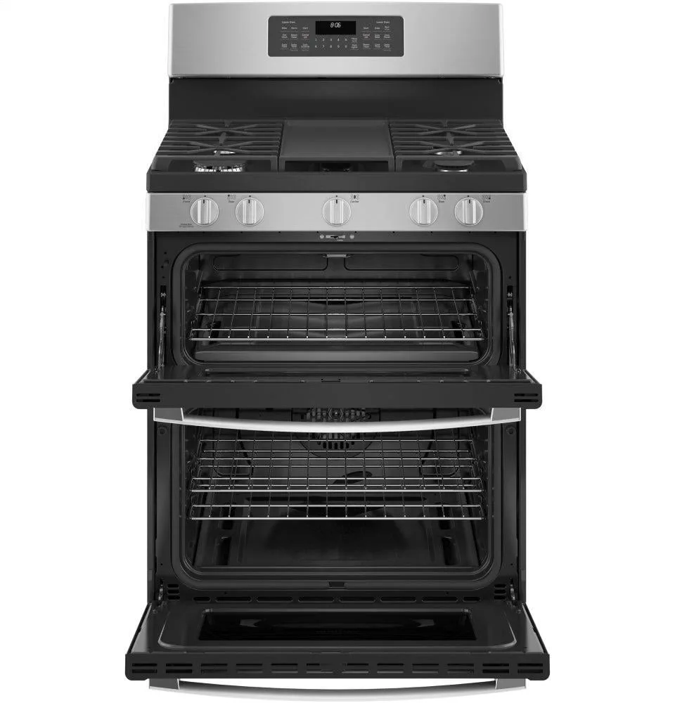 GE 30 in. 6.8 cuft. Double Oven Gas Range in Stainless Steel with Convection and Air Fry view 2