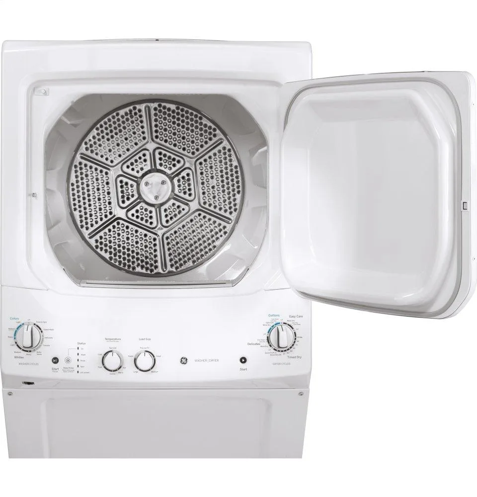 GE Stacked Laundry Center with 3.8 cuft Top load Washer and Gas 5.9 cuft Dryer view 4