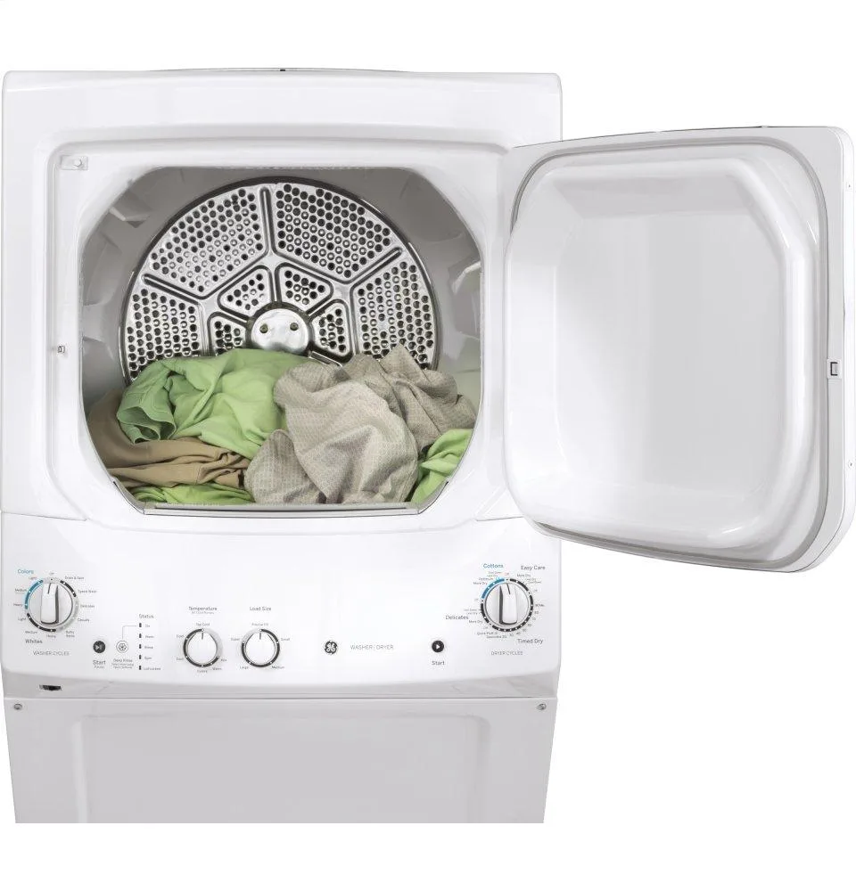 GE Stacked Laundry Center with 3.8 cuft Top load Washer and Gas 5.9 cuft Dryer view 6