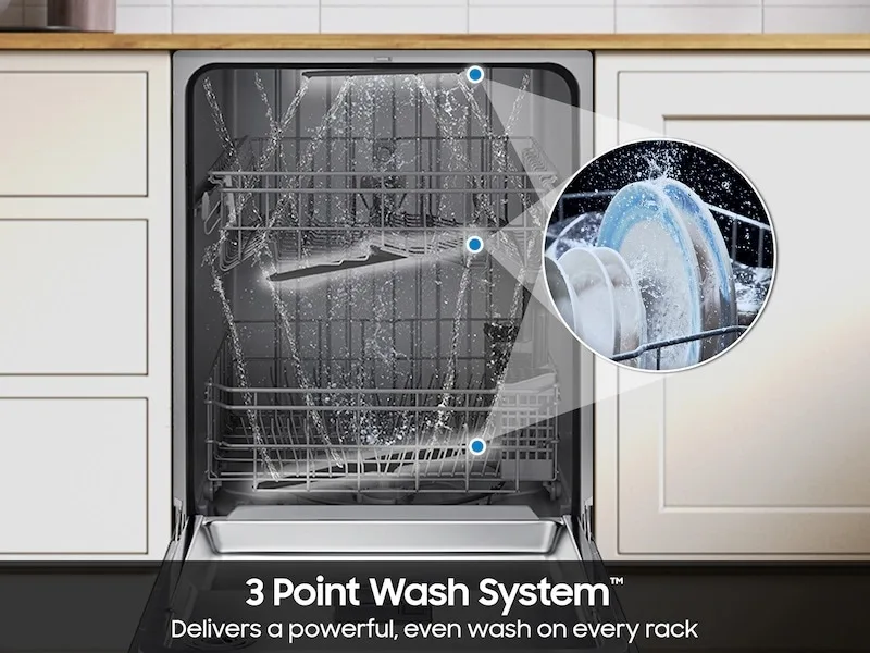 Samsung 24 in. Built-In Tall Tub Dishwasher with Adjustable Rack - Stainless Steel view 3