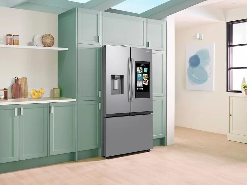 Samsung 25 cuft Mega Capacity Counter Depth 3-Door French Door Refrigerator with Family Hub - Stainless Steel view 4