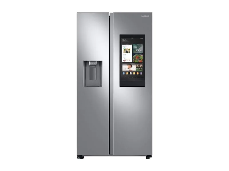 Samsung - 26.7 cuft Side-by-Side Smart Refrigerator with 21.5" Touch-Screen Family Hub - Stainless Steel view 1