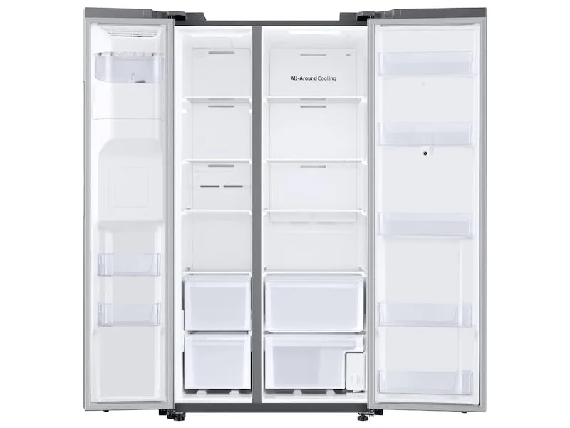 Samsung - 26.7 cuft Side-by-Side Smart Refrigerator with 21.5" Touch-Screen Family Hub - Stainless Steel view 5