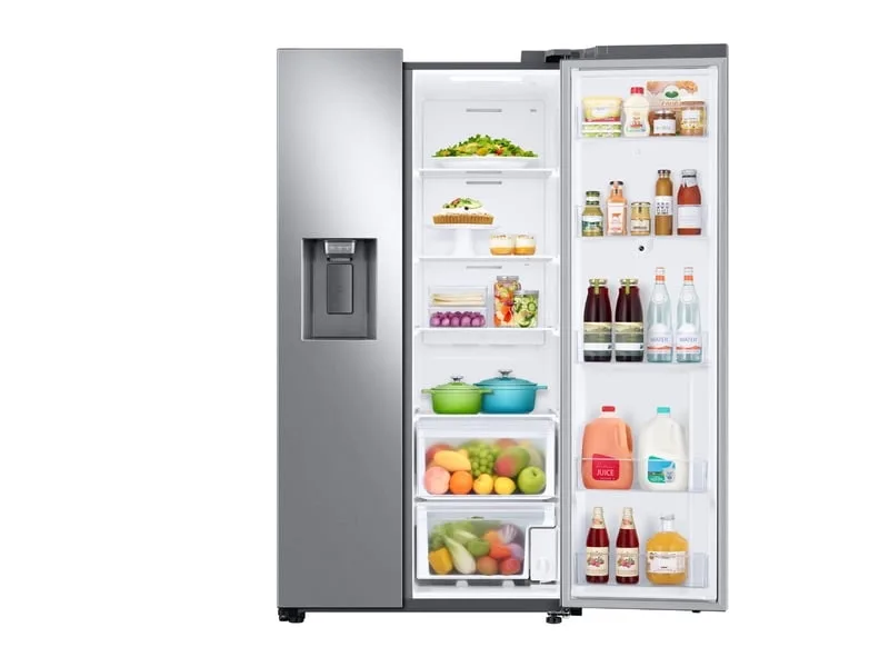 Samsung - 26.7 cuft Side-by-Side Smart Refrigerator with 21.5" Touch-Screen Family Hub - Stainless Steel view 6