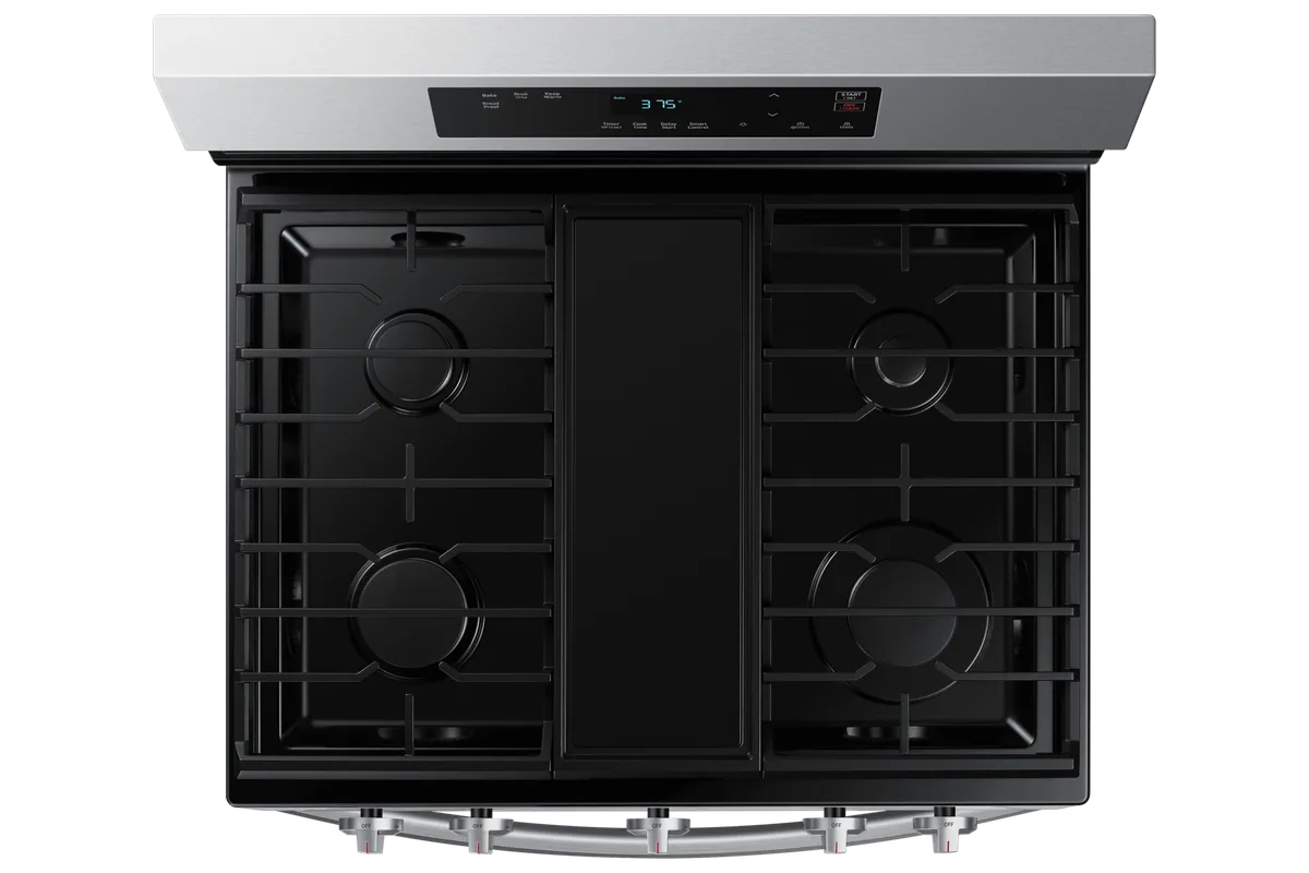 Samsung 30 in. 5-Burner Smart Freestanding Gas Range in Stainless Steel with Integrated Griddle view 5