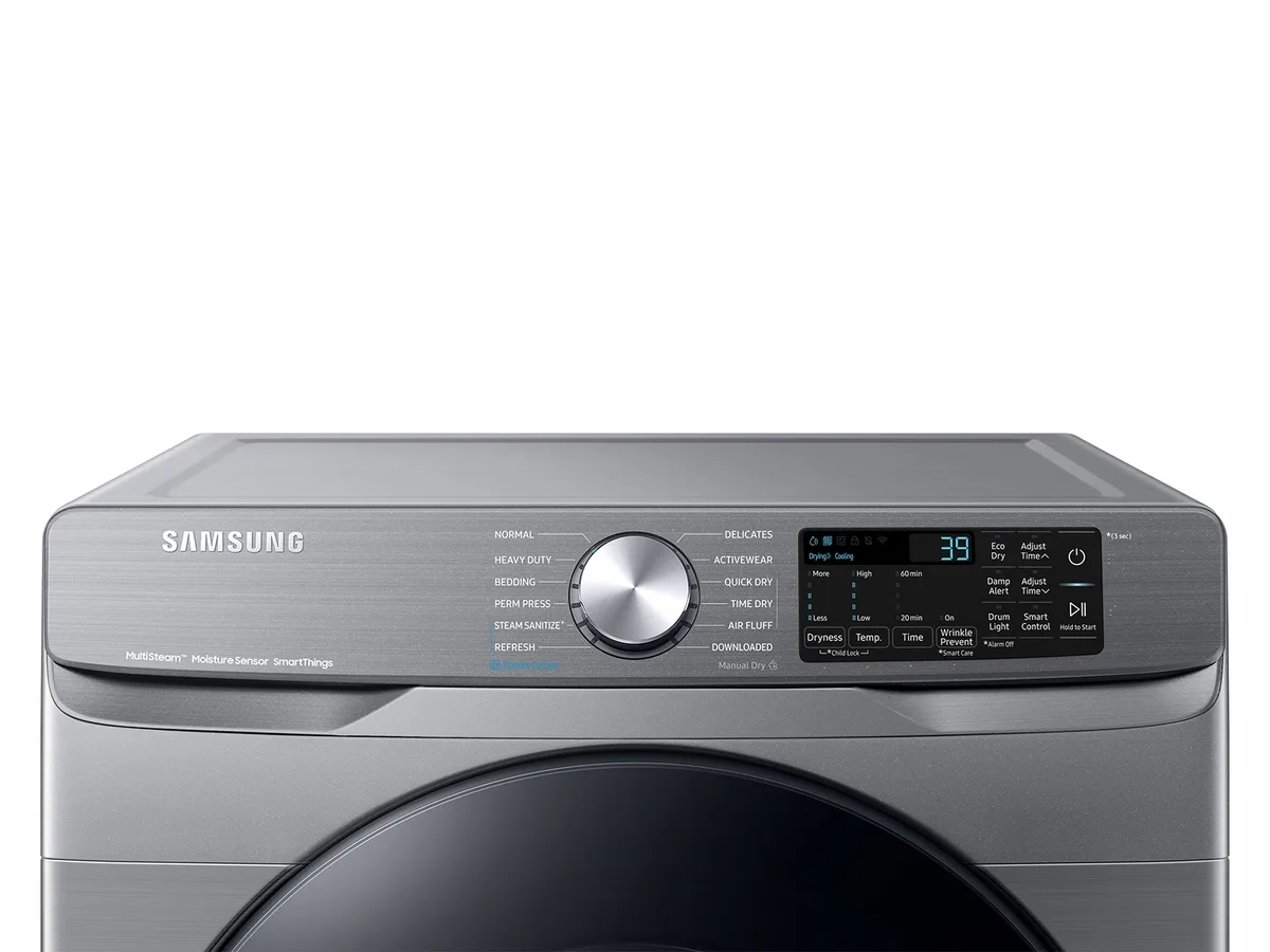 Samsung 7.5 cuft Gas Dryer with Steam Cycle - Platinum view 4