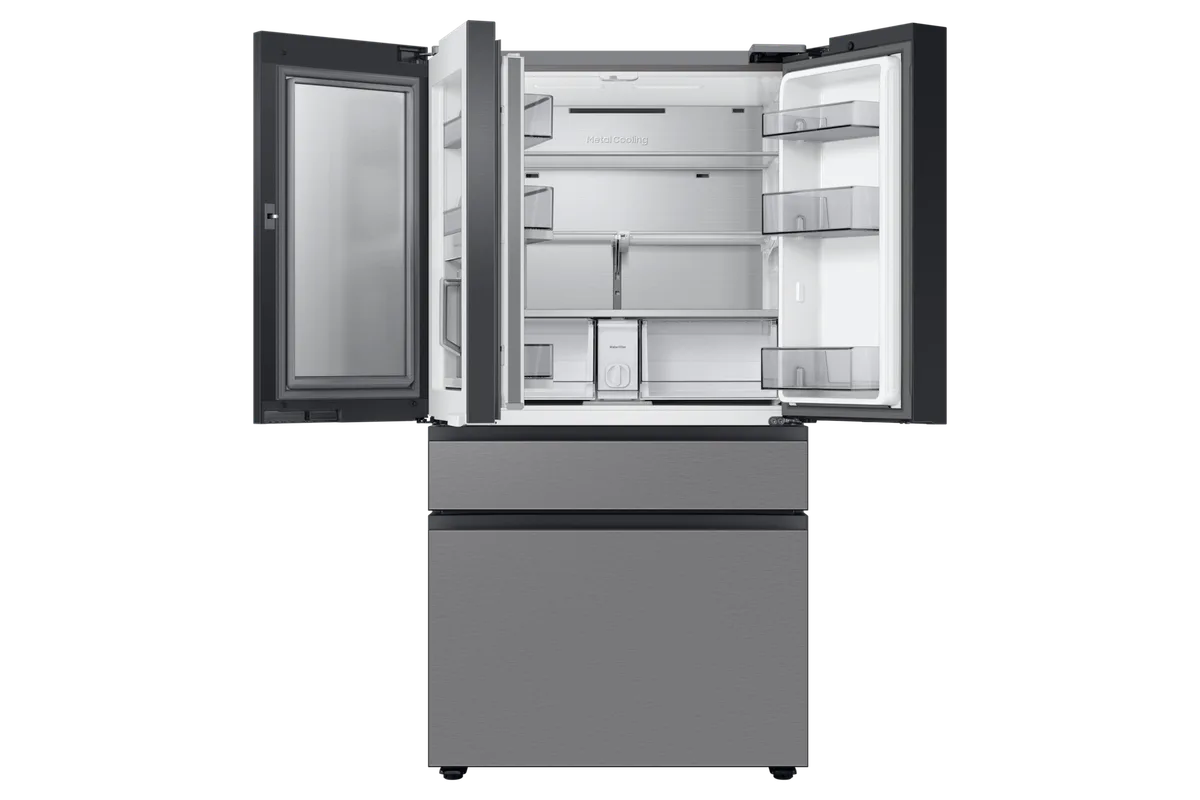 Samsung Bespoke 23 cuft 4-Door French Door Smart Refrigerator with Beverage Center in Stainless Steel, Counter Depth view 6