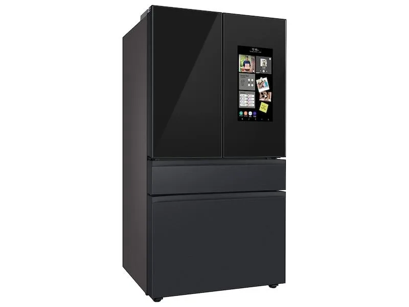 Samsung Bespoke 23 cuft 4-Door French Door Smart Refrigerator with Family Hub - Charcoal Glass/Matte - Counter Depth view 3