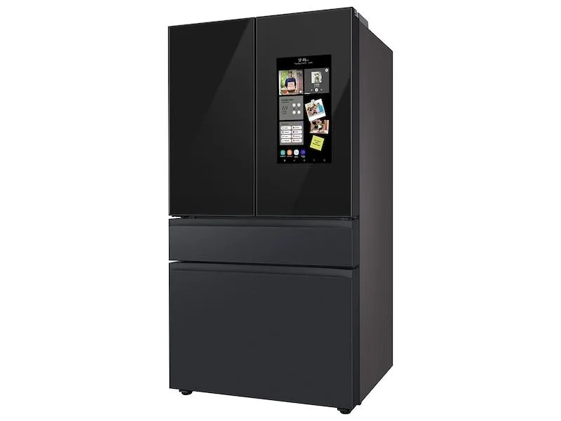 Samsung Bespoke 23 cuft 4-Door French Door Smart Refrigerator with Family Hub - Charcoal Glass/Matte - Counter Depth view 4
