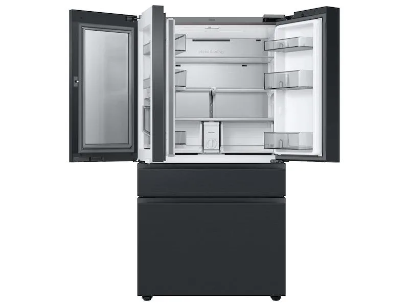 Samsung Bespoke 23 cuft 4-Door French Door Smart Refrigerator with Family Hub - Charcoal Glass/Matte - Counter Depth view 6