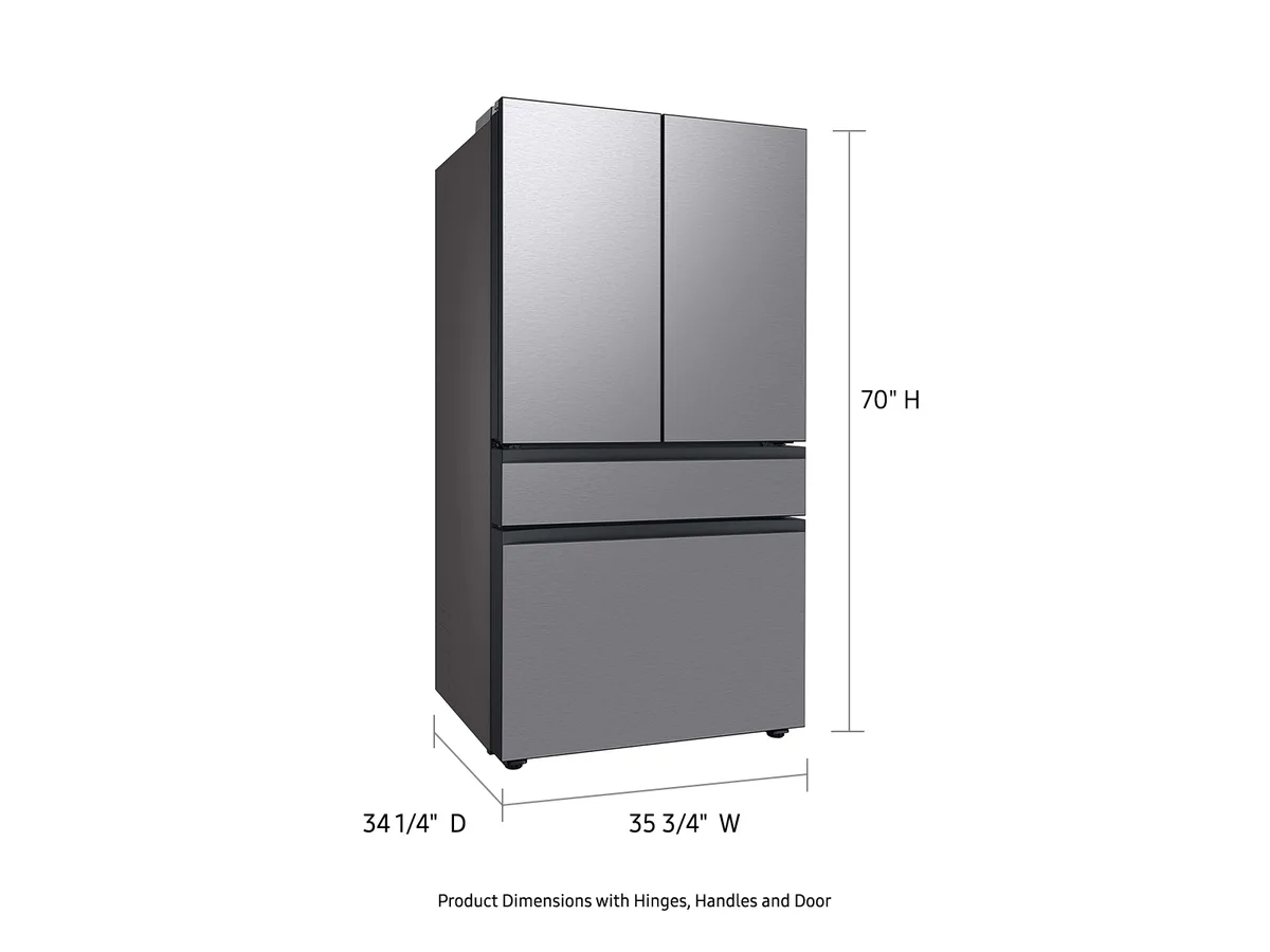 Samsung Bespoke 29 cuft 4-Door French Door Smart Refrigerator with Beverage Center - Stainless Steel view 2