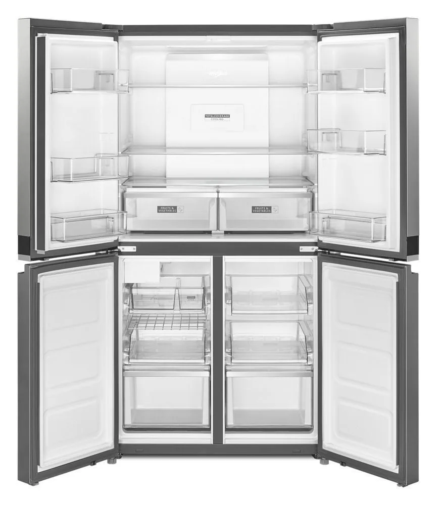 Whirlpool Counter-Depth 19.4 cuft 4 Door French Door Refrigerator with Ice Maker - Stainless Steel view 2