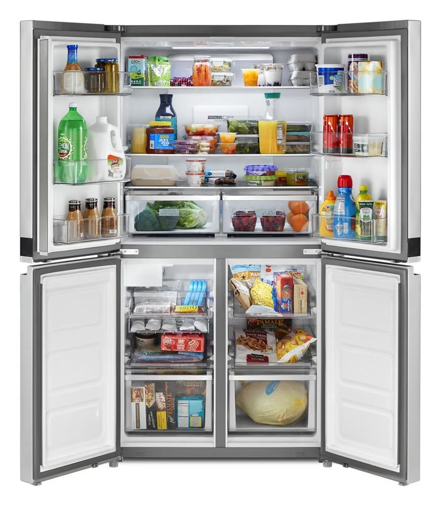Whirlpool Counter-Depth 19.4 cuft 4 Door French Door Refrigerator with Ice Maker - Stainless Steel view 3