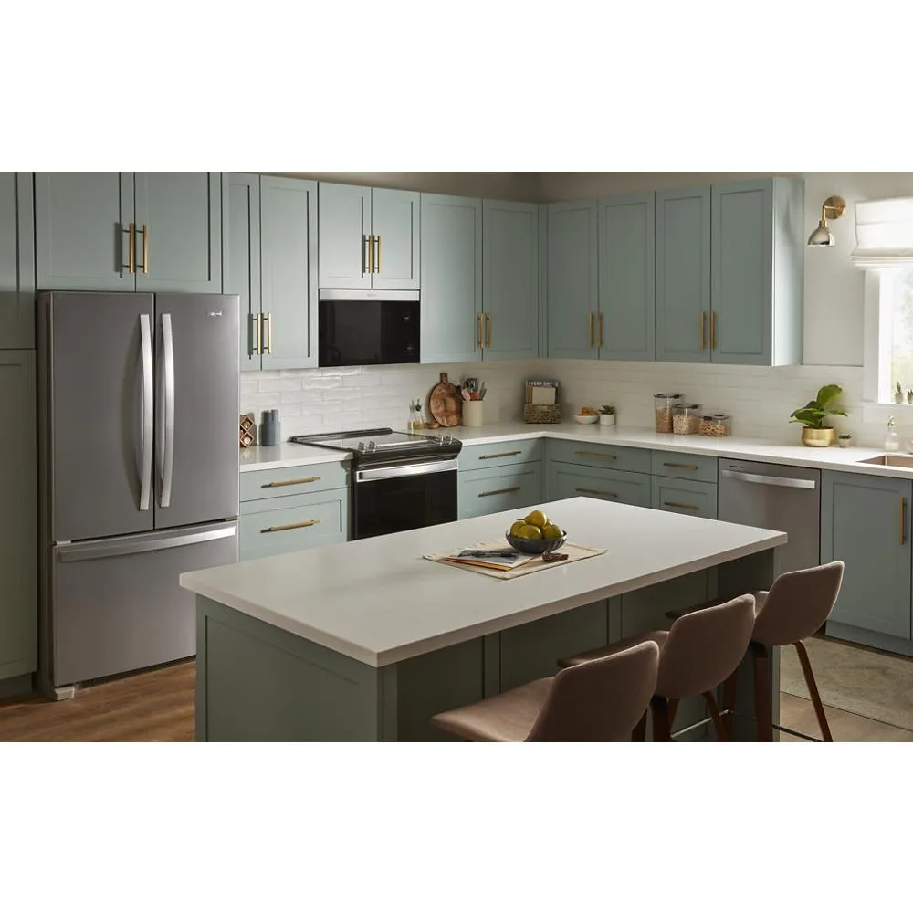 Whirlpool Flush Built-in Design 1.1 cuft Over-the-Range Microwave with Sensor Cooking - Stainless Steel view 1