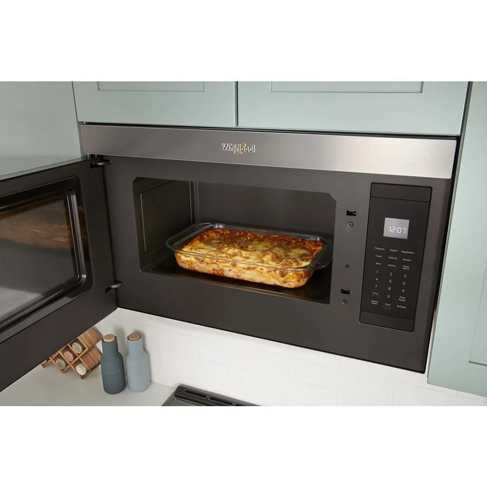 Whirlpool Flush Built-in Design 1.1 cuft Over-the-Range Microwave with Sensor Cooking - Stainless Steel view 6