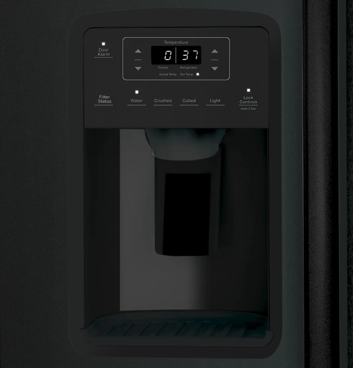 GE 25.3 cu. ft. Side-by-Side Refrigerator - Black view 6