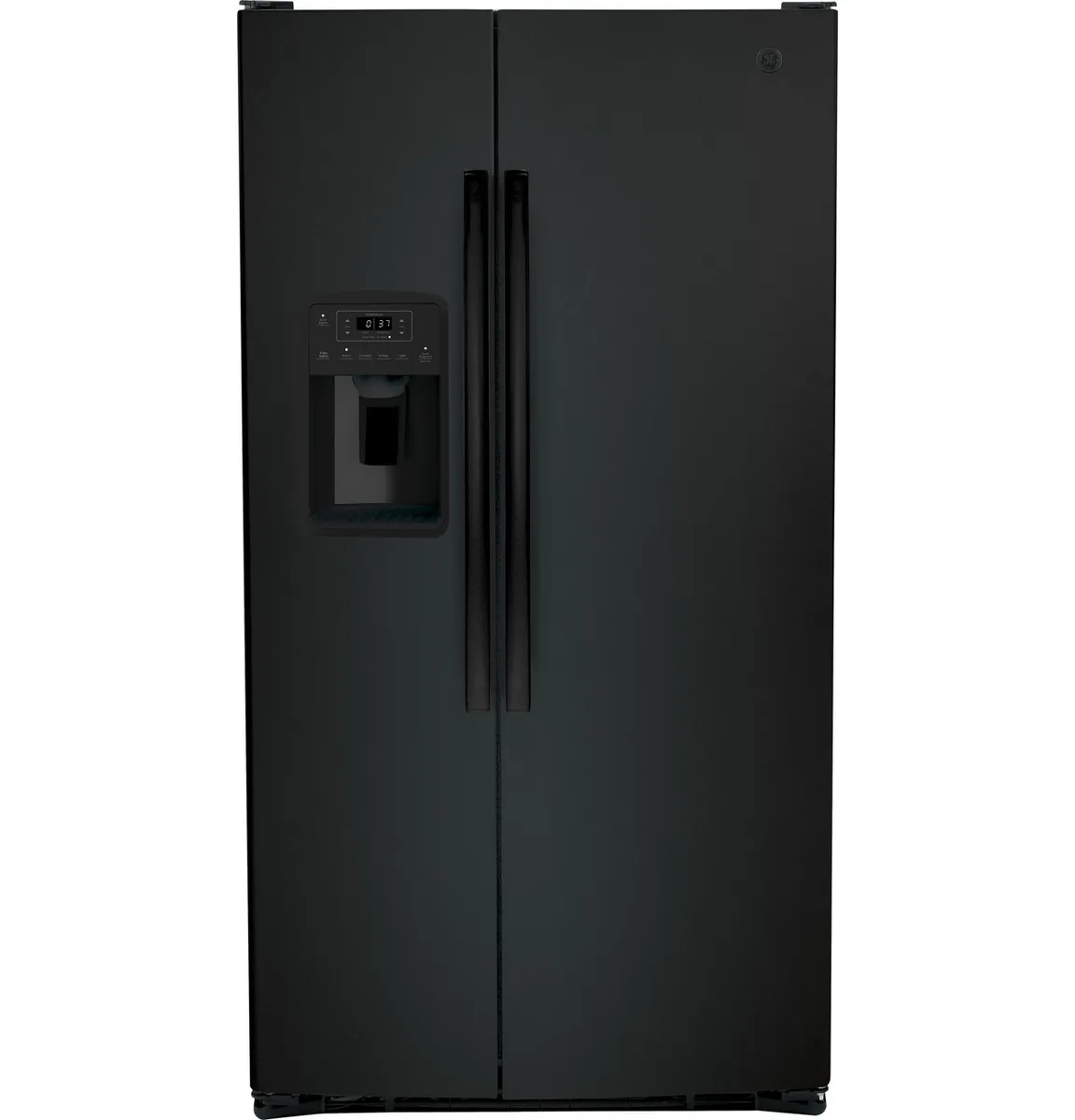 GE 25.3 cu. ft. Side-by-Side Refrigerator - Black view 1