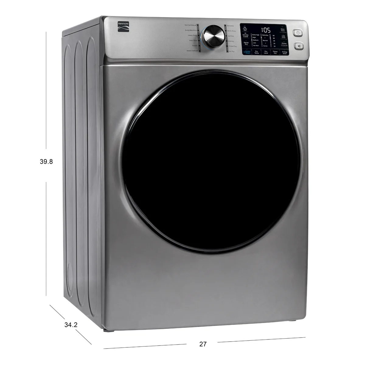 Kenmore 8.0 cuft Gas Dryer w/Steam - Stainless Steel view 7