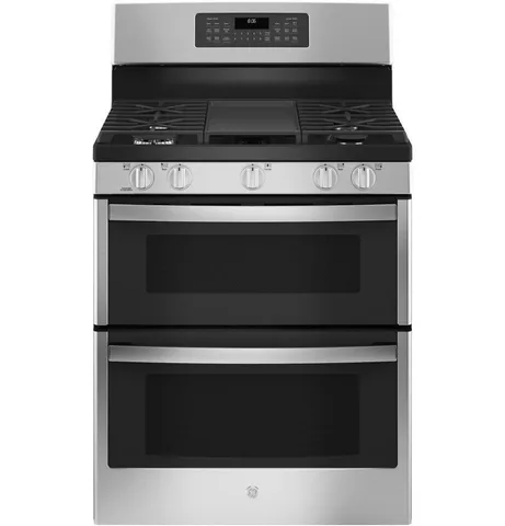 GE 30 in. 6.8 cuft. Double Oven Gas Range in Stainless Steel with Convection and Air Fry
