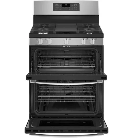 GE 30 in. 6.8 cuft. Double Oven Gas Range in Stainless Steel with Convection and Air Fry view 2