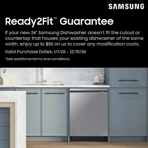 Samsung 24 in. Built-In Tall Tub Smart Dishwasher with StormWash - Stainless Steel view 1
