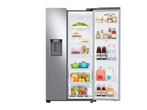 Samsung - 26.7 cuft Side-by-Side Smart Refrigerator with 21.5" Touch-Screen Family Hub - Stainless Steel view 6