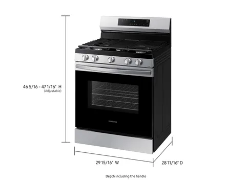 Samsung 30 in. 5-Burner Smart Freestanding Gas Range in Stainless Steel with Integrated Griddle view 2