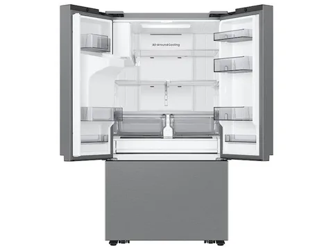 Samsung 31 cu. ft. Mega Capacity Standard Depth 3-Door French Door Refrigerator in Stainless Steel with External Dispenser view 3