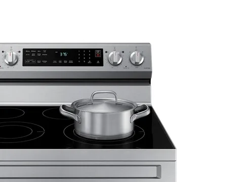 Samsung 6.3 cuft Smart Wi-Fi Enabled Convection Electric Range with No Preheat AirFry - Stainless Steel view 3