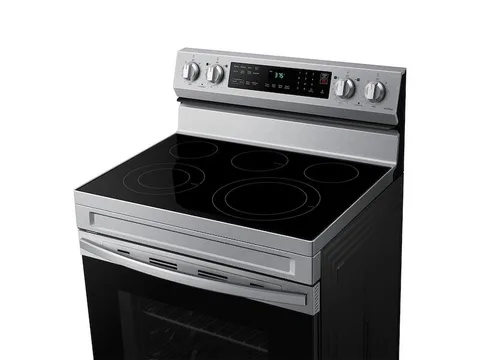 Samsung 6.3 cuft Smart Wi-Fi Enabled Convection Electric Range with No Preheat AirFry - Stainless Steel view 6