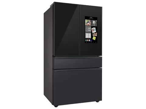 Samsung Bespoke 23 cuft 4-Door French Door Smart Refrigerator with Family Hub - Charcoal Glass/Matte - Counter Depth view 3
