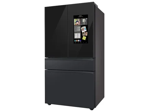 Samsung Bespoke 23 cuft 4-Door French Door Smart Refrigerator with Family Hub - Charcoal Glass/Matte - Counter Depth view 4