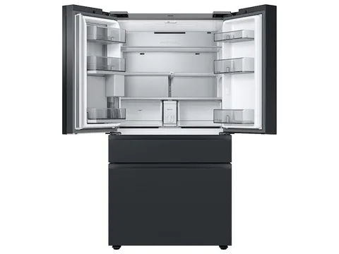 Samsung Bespoke 23 cuft 4-Door French Door Smart Refrigerator with Family Hub - Charcoal Glass/Matte - Counter Depth view 5