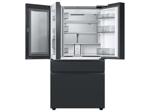 Samsung Bespoke 23 cuft 4-Door French Door Smart Refrigerator with Family Hub - Charcoal Glass/Matte - Counter Depth view 6