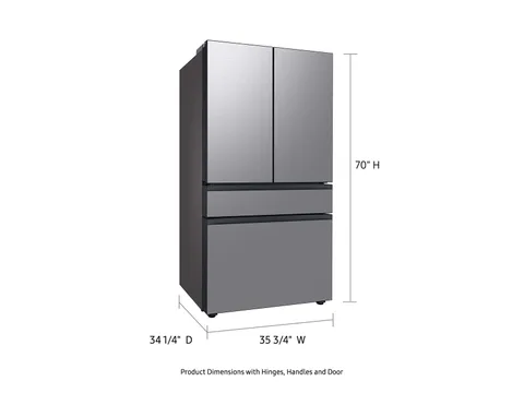 Samsung Bespoke 29 cuft 4-Door French Door Smart Refrigerator with Beverage Center - Stainless Steel view 2
