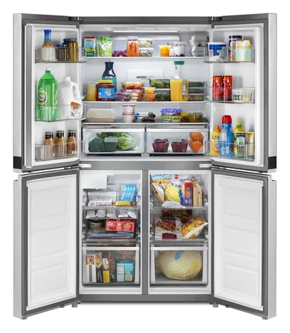 Whirlpool Counter-Depth 19.4 cuft 4 Door French Door Refrigerator with Ice Maker - Stainless Steel view 3
