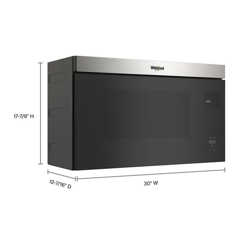 Whirlpool Flush Built-in Design 1.1 cuft Over-the-Range Microwave with Sensor Cooking - Stainless Steel view 4