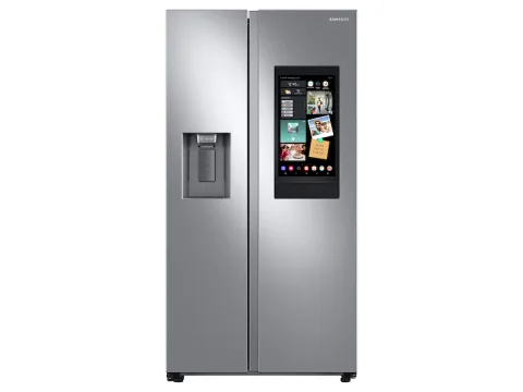 Samsung - 26.7 cuft Side-by-Side Smart Refrigerator with 21.5" Touch-Screen Family Hub - Stainless Steel