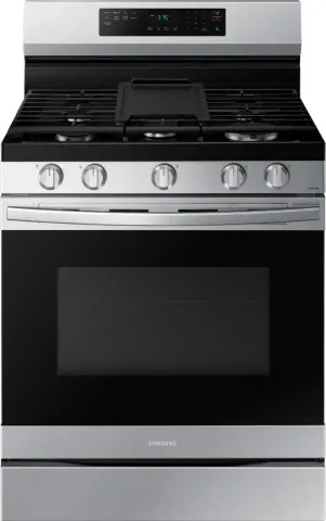 Samsung 30-in 5 burners 6.0 cuft Air Fry Convection Oven Gas Range - Stainless Steel