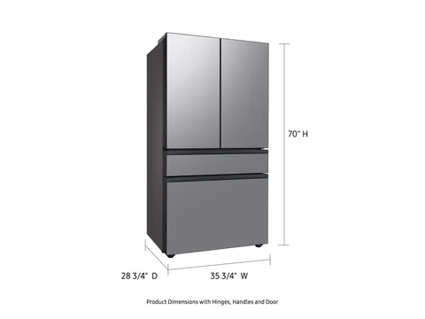 Samsung Bespoke 23 cuft 4-Door French Door Smart Refrigerator with Beverage Center in Stainless Steel, Counter Depth