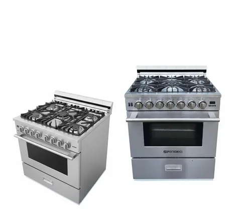 Supertronics 30-in 5 burners Convection Oven Gas Range - Stainless Steel